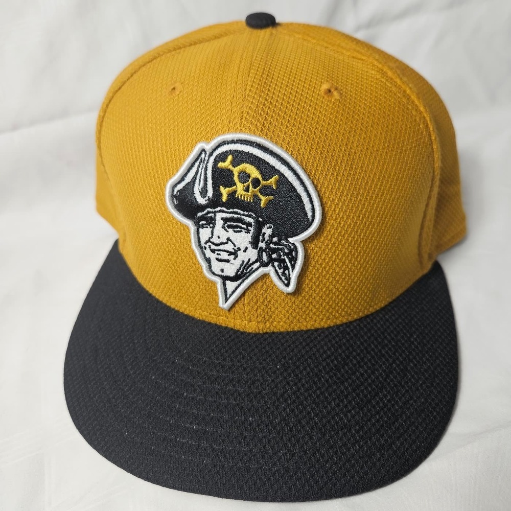 Pittsburgh Pirates New Era 59FIFTY Fitted 7 1/2 Gold Black Pirate Head MLB New